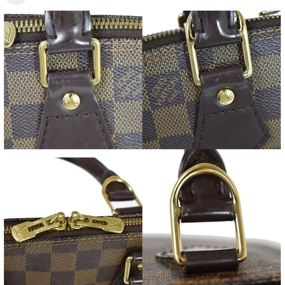 Louis Vuitton Alma Authentic in Damier Ebene print with Red fabric interior - Picture 11 of 15